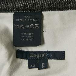 مملوكة مسبقًا بنطلون جينز زينيا سبورت دينم رمادي بقصة عادية مقاس كبير جداً جداً جداً الخصر 32"