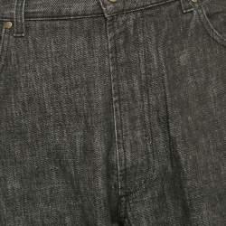 مملوكة مسبقًا بنطلون جينز زينيا سبورت دينم رمادي بقصة عادية مقاس كبير جداً جداً جداً الخصر 32"