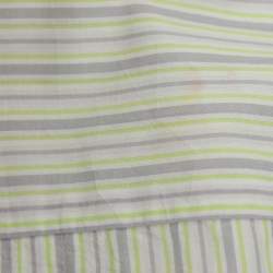 Pre Owned Zegna Sport Green/Grey Stripe Cotton Long Sleeve Shirt M