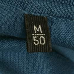 Pre Owned Zegna Sport Blue Cotton Polo T-Shirt S