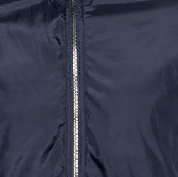 Zegna Sport Navy Blue Wool & Synthetic Paneled Zip Front Jacket L 