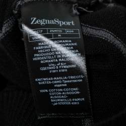 Zegna Sport Black Striped Knit Round Neck Sweater M