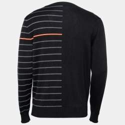 Zegna Sport Black Striped Knit Round Neck Sweater M