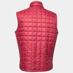 Zegna Sport Red & Black Synthetic Reversible Front Zip Vest XL