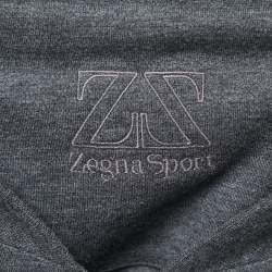 Zegna Sport Grey Cotton Zip-Up Jacket 2XL