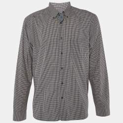 Zegna Sport Multicolor Checkered Cotton Tapered Fit Shirt XXL