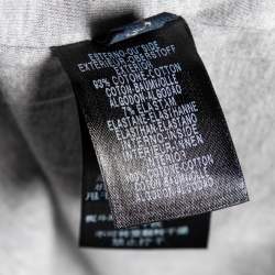 Zegna Sport Grey Striped Cotton Knit Zip Front Jacket XL