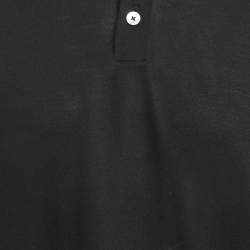 Pre Owned Zegna Black Jersey Polo T-Shirt L