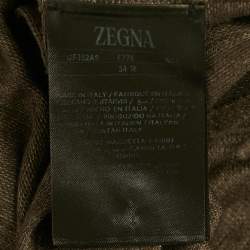 مملوكة مسبقًا Zegna Dark Taupe Linen Oasi Lino T-Shirt XL 