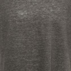 مملوكة مسبقًا Zegna Dark Taupe Linen Oasi Lino T-Shirt XL 