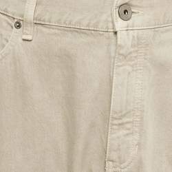 Pre Owned  Zegna Beige Gabardine Classic Fit Roccia Jeans L Waist 38"