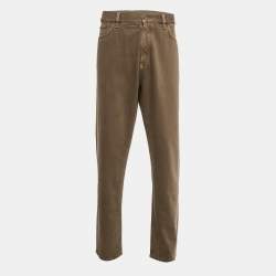 Pre Owned Zegna Brown Denim Classic Fit Jeans XXL/Waist 38"