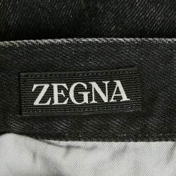Pre Owned Zegna Faded Black Denim Slim Fit Jeans M/Waist 30"