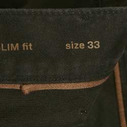 Pre Owned Zegna Black Cotton Slim Fit Jeans M/Waist 30"