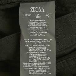 Pre Owned Zegna Black Cotton Slim Fit Jeans M/Waist 30"