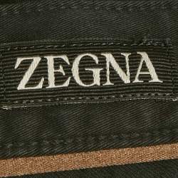 Pre Owned Zegna Black Cotton Slim Fit Jeans M/Waist 30"
