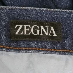 Pre Owned بنطلون جينز زينيا دينم أزرق منتظم مقاس صغير (وسط 29 بوصة)