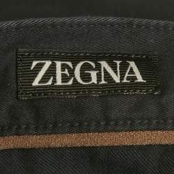 مملوكة مسبقًا Zegna Navy Blue Gabardine Slim Fit Jeans M/Waist 31"