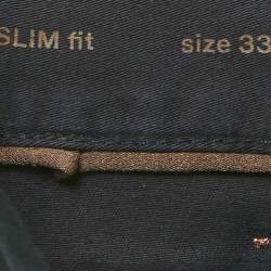 مملوكة مسبقًا Zegna Navy Blue Gabardine Slim Fit Jeans M/Waist 31"