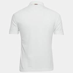 مملوكة مسبقًا Zegna White Cotton Pique Polo T-Shirt M