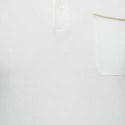 مملوكة مسبقًا Zegna White Cotton Pique Polo T-Shirt M