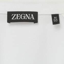 مملوكة مسبقًا Zegna White Cotton Pique Polo T-Shirt M