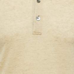 Pre Owned Zegna Yellow Jersey Polo T-Shirt M