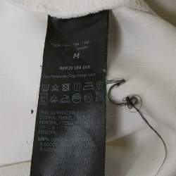 Pre Owned تي شيرت زينيا كت كتان أزرق ياقة مدورة مقاس كبير جداً