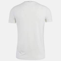 مملوكة مسبقًا تي شيرت زينيا كت كتان أزرق ياقة مدورة مقاس كبير جداً