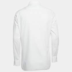 Pre Owned قميص زيغنا تروفيو أبيض قطن بأكمام طويلة مقاس كبير (لارج)