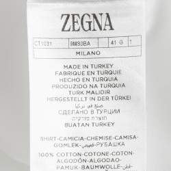 Pre Owned قميص زيغنا تروفيو أبيض قطن بأكمام طويلة مقاس كبير (لارج)