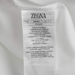 Pre Owned قميص زيغنا تروفيو أبيض قطن بأكمام طويلة مقاس كبير (لارج)