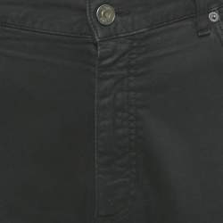 Pre Owned Zegna Black Denim Slim Fit Trousers L/Waist 36"