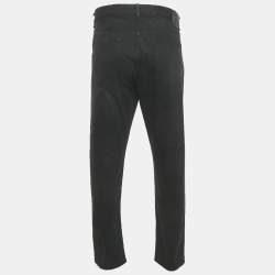 Pre Owned Zegna Black Denim Slim Fit Trousers L/Waist 36"