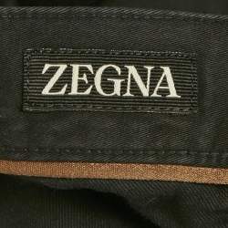 Pre Owned Zegna Black Denim Slim Fit Trousers L/Waist 36"