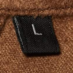 Pre Owned Zegna Brown Cashmere Alba Oasi Long Sleeve Overshirt L