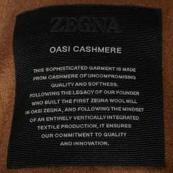 Pre Owned Zegna Brown Cashmere Alba Oasi Long Sleeve Overshirt L