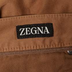 Pre Owned Zegna Brown Denim Slim Fit Jeans L/ Waist 34"