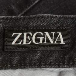 مملوكة مسبقًا Zegna Black Denim Slim Fit Jeans S/ Waist 32"