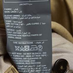 Pre Owned Zegna Beige Linen Long Sleeve Jacket XS 