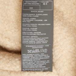 Pre Owned Zegna Brown Cashmere Blend Leather Trim Layered Coat M