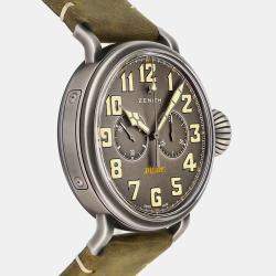 Zenith Grey Stainless Steel Heritage Pilot 11.2430.4069/21.C773 Automatic Men's Wristwatch 45 mm