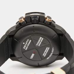 Zenith Black Titanium 18K Rose Gold Rubber Defy Xtreme Open El Primero 96.0528.4021.21.R642 Men's Wristwatch 46.50 mm