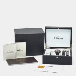 Zenith Black Titanium 18K Rose Gold Rubber Defy Xtreme Open El Primero 96.0528.4021.21.R642 Men's Wristwatch 46.50 mm