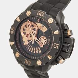 Zenith Black Titanium 18K Rose Gold Rubber Defy Xtreme Open El Primero 96.0528.4021.21.R642 Men's Wristwatch 46.50 mm