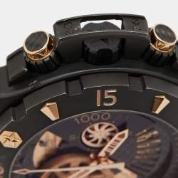 Zenith Black Titanium 18K Rose Gold Rubber Defy Xtreme Open El Primero 96.0528.4021.21.R642 Men's Wristwatch 46.50 mm