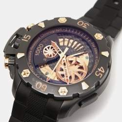 Zenith Black Titanium 18K Rose Gold Rubber Defy Xtreme Open El Primero 96.0528.4021.21.R642 Men's Wristwatch 46.50 mm