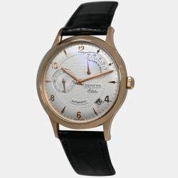 Pre Owned Zenith Class Elite Reserve  De Marche 18.1125.685 Automatic Cream 18k Rose Gold Men's Wristwatch 37 mm
