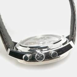 مملوكة مسبقًا ساعة يد رجالية زينث ال بريميرو أوبن 51.2080.4061/69.C494 ميناء فضي ذهب وردي عيار 18 ستانلس ستيل جلد تمساح 42 مم