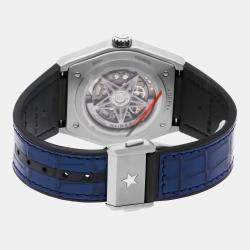 مملوكة مسبقًا Pre-Owned Zenith Defy Classic 95.9000.670/51.R584 Blue Automatic Titanium Men's Wristwatch 41 mm